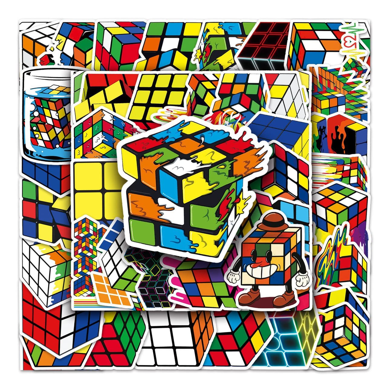 Cube Pattern Graffiti Stickers set(50pcs) image 5