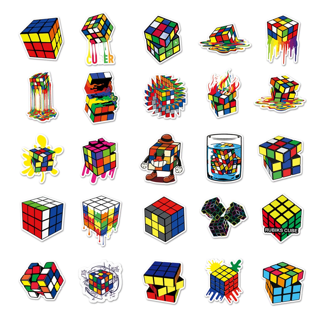 Cube Pattern Graffiti Stickers set(50pcs) image 7