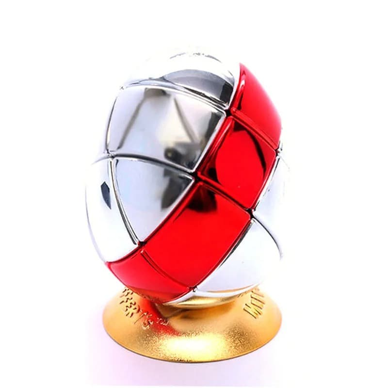 Metalised egg 3x3 No.8 (Silver with middle red) - Stickerless image 1
