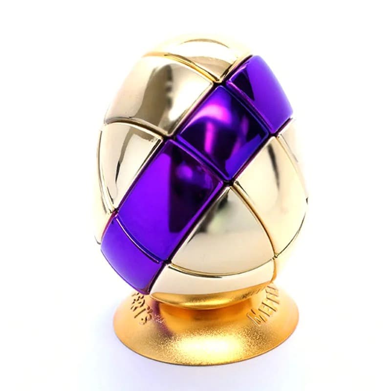 Metalised egg 3x3 No.9 (Gold with middle purple) - Stickerless image 1