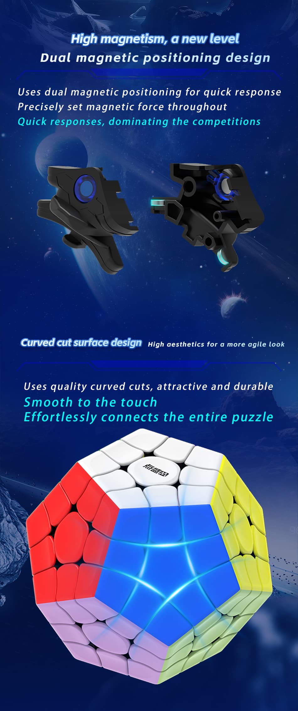 Diansheng Galaxy 3x3 Megaminx M - Black Internal image 8