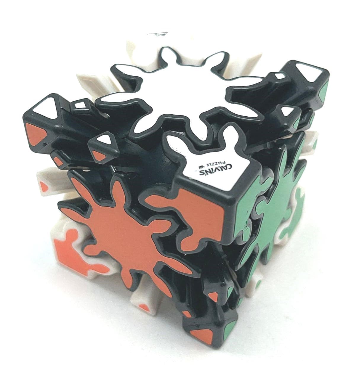 Timur Gear Skewb BW Body with 6-color stickers - Blue+White image 4