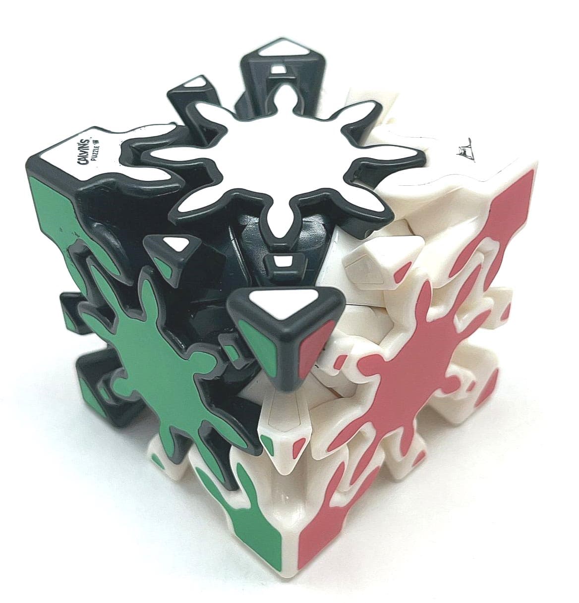 Timur Gear Skewb BW Body with 6-color stickers - Blue+White image 5