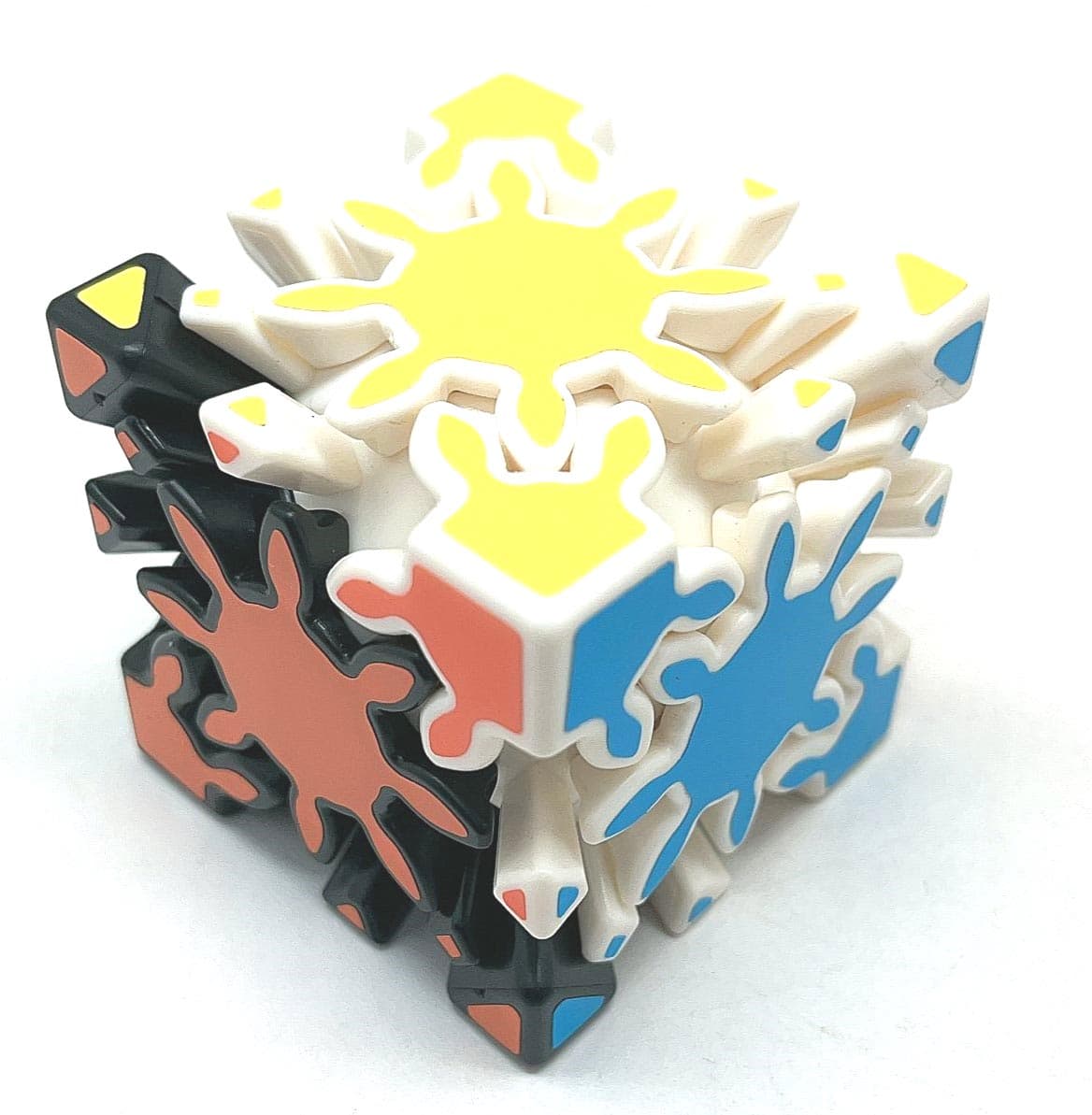 Timur Gear Skewb BW Body with 6-color stickers - Blue+White image 6