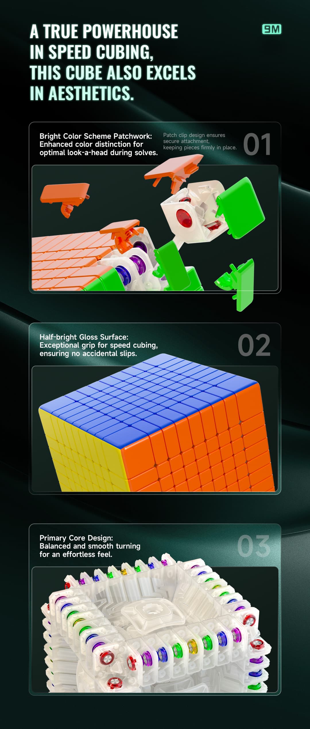 QiYi Magnetic 9x9 Ball Core - Stickerless image 11