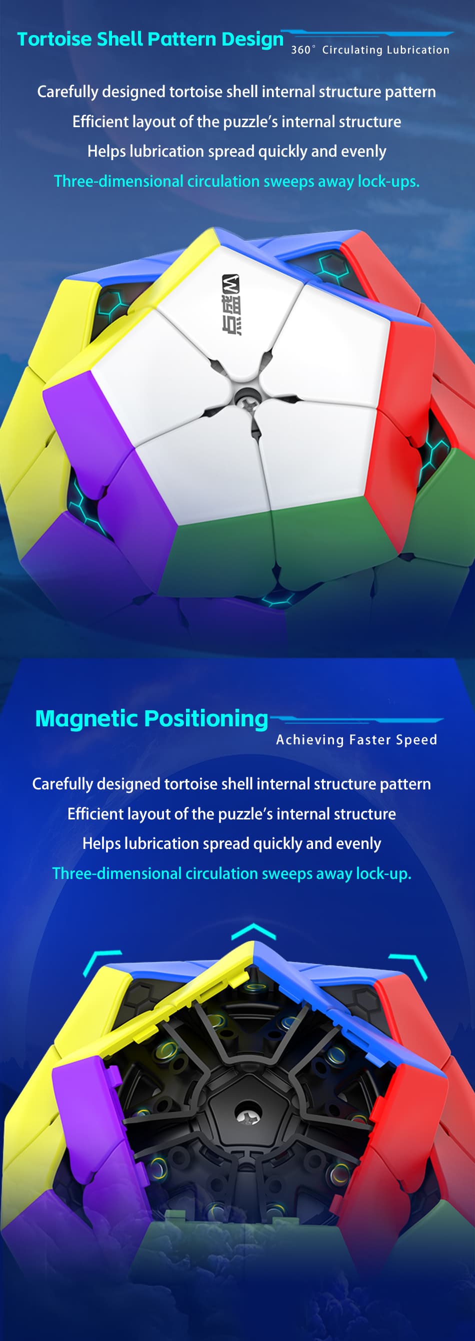 DianSheng Galaxy 2x2 Megaminx M - Black Internal image 10