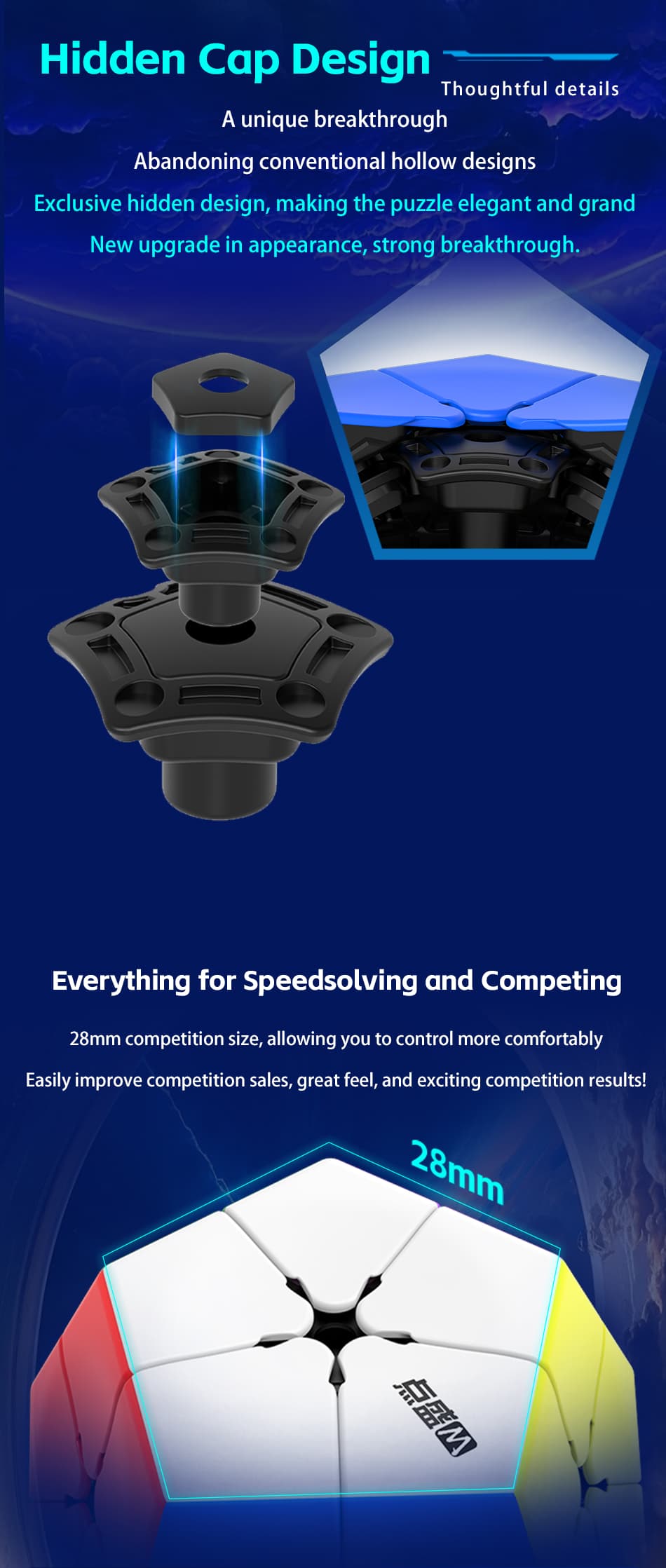 DianSheng Galaxy 2x2 Megaminx M - Black Internal image 11