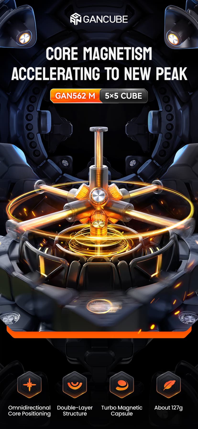 GAN 562 5x5 Magnetic Ball-Core Frosted image 5