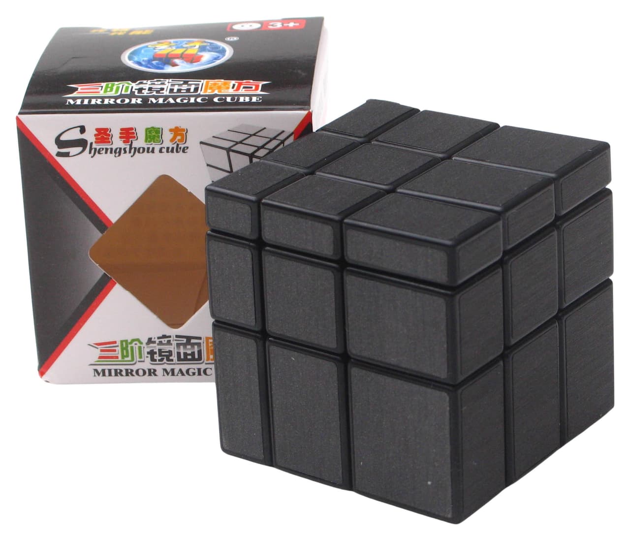 Shengshou 3x3 mirror cube with gray stickers - Black image 8