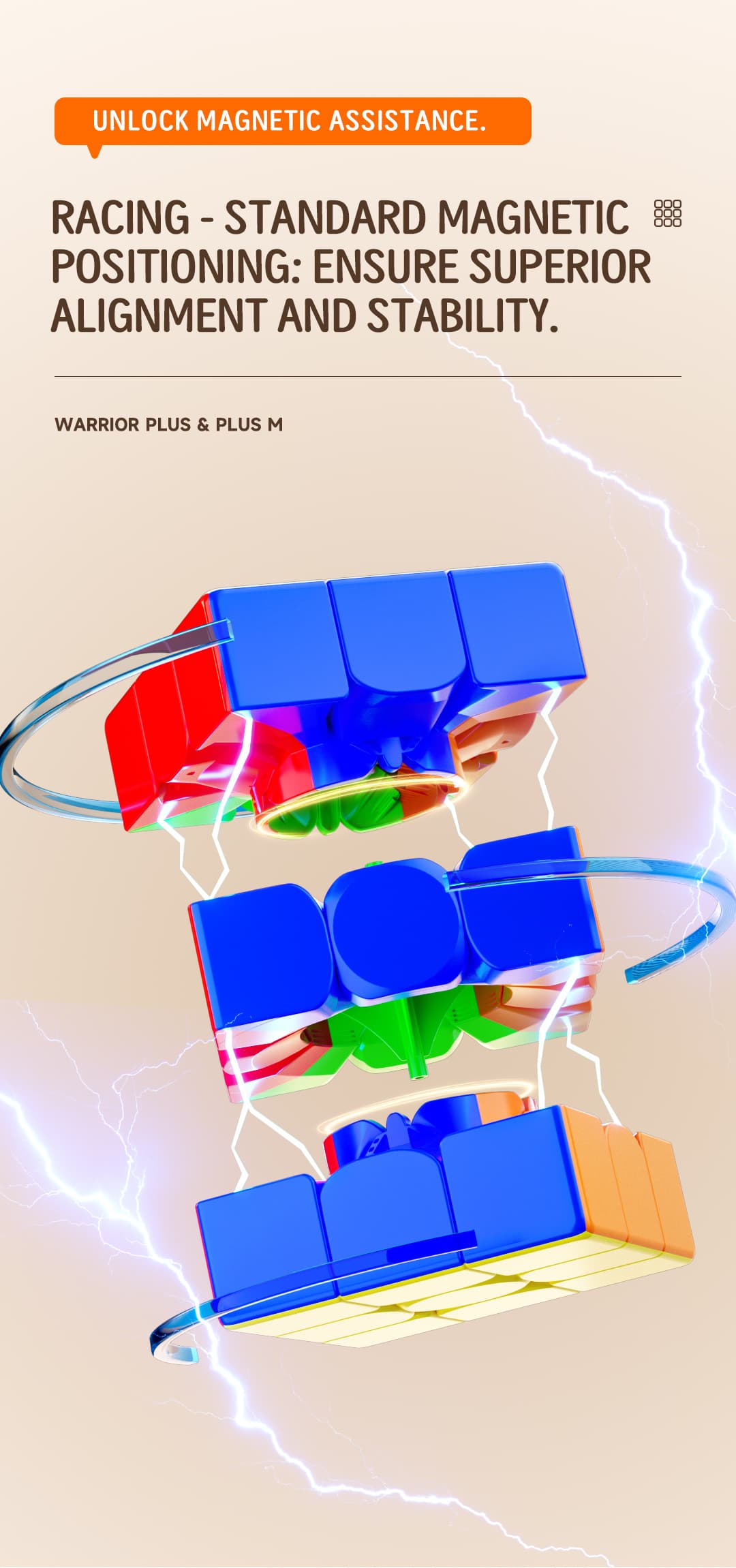 QiYi Warrior Plus M 3x3 (18.8cm) - Stickerless image 4