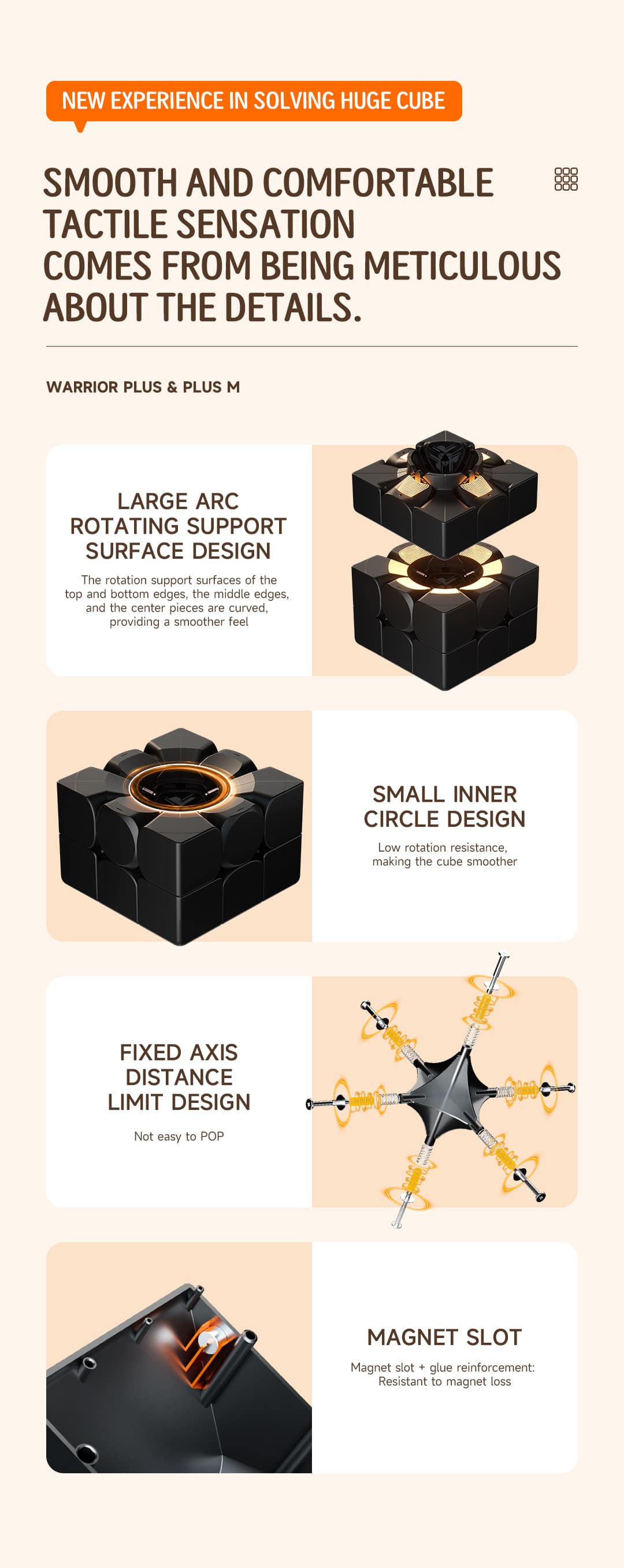 QiYi Warrior Plus M 3x3 (18.8cm) - Stickerless image 11