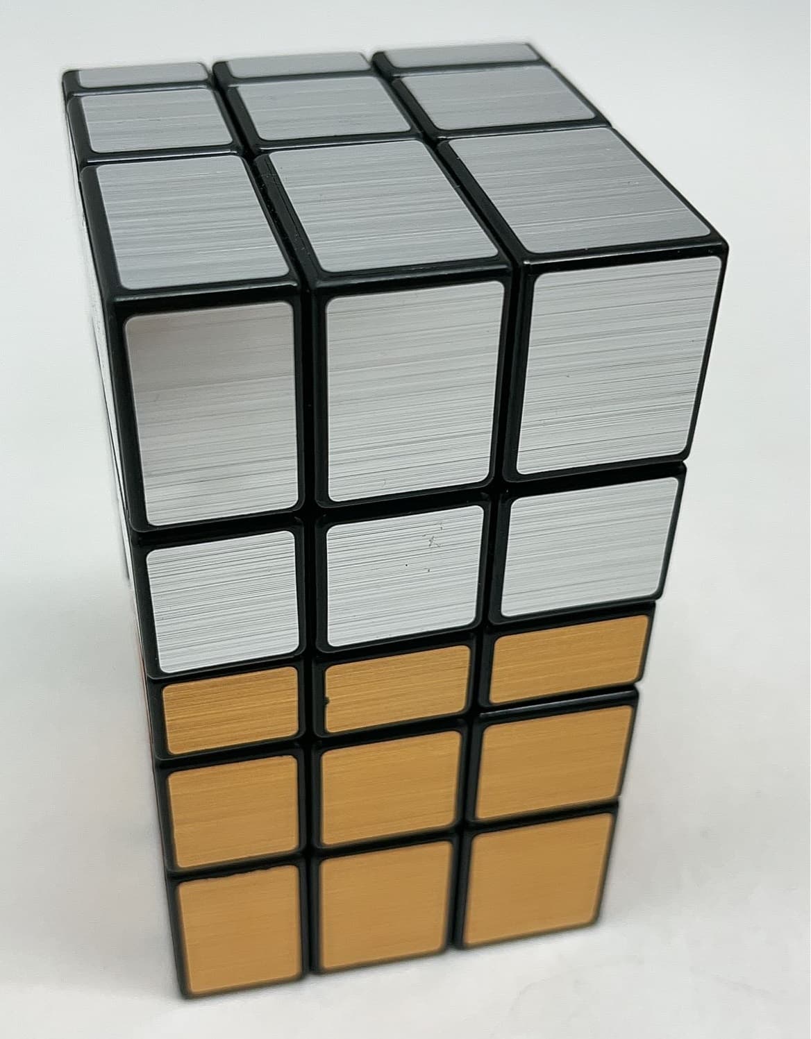 3x3x5 Siamese Mirror Tall Cube(100mm) - Golden+Silver Stickers image 5