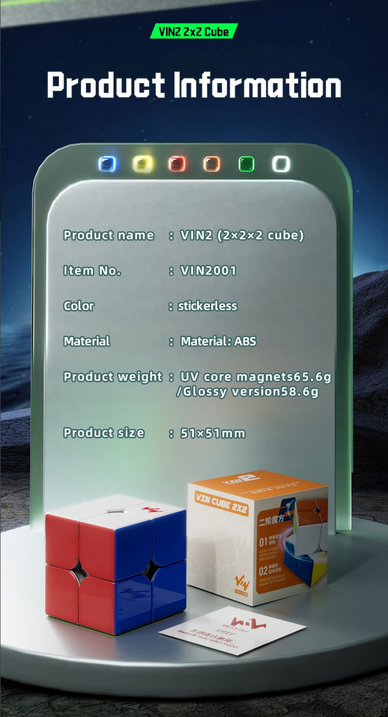 Vin Cube 2x2 Ball Core UV - Stickerless image 20