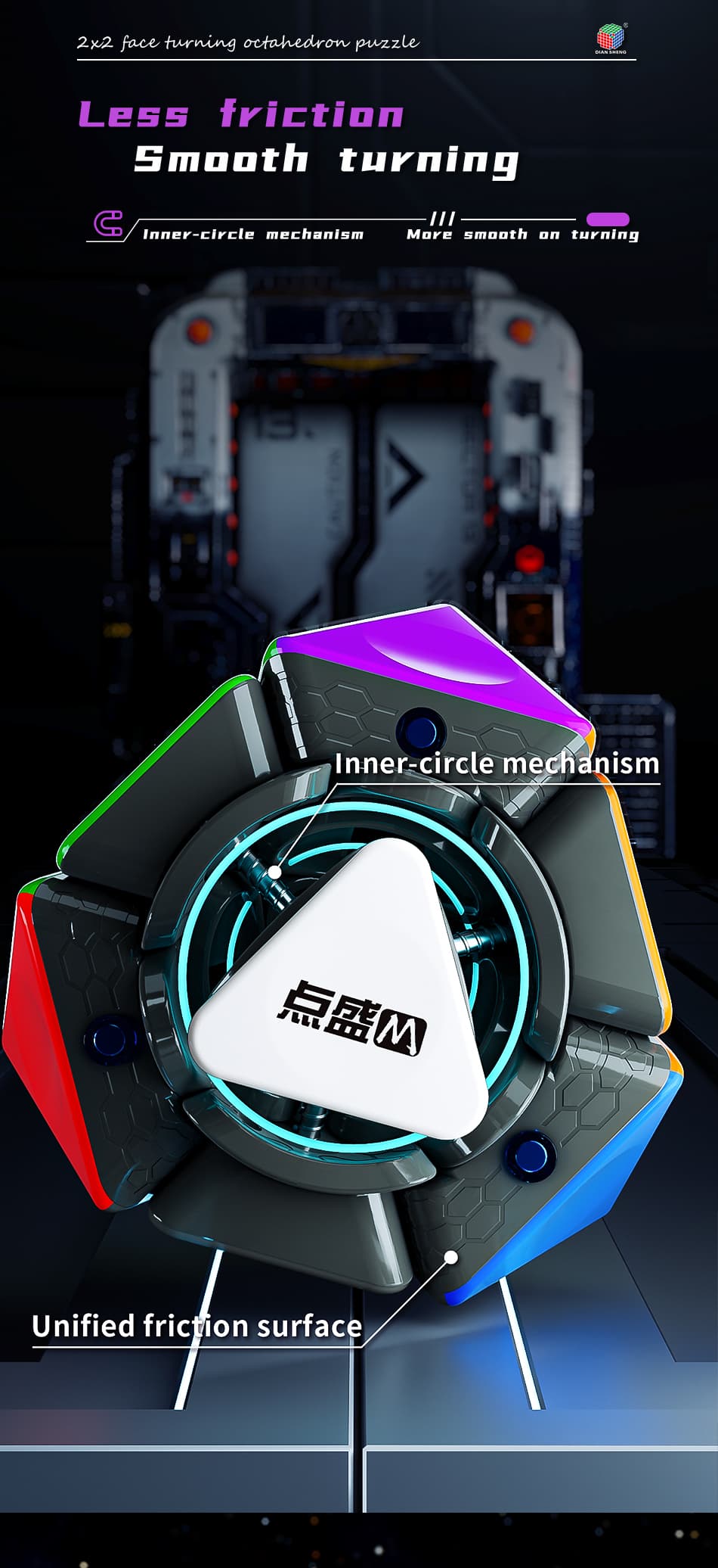 DianSheng Magnetic 2x2 FTO - Black Internal image 6