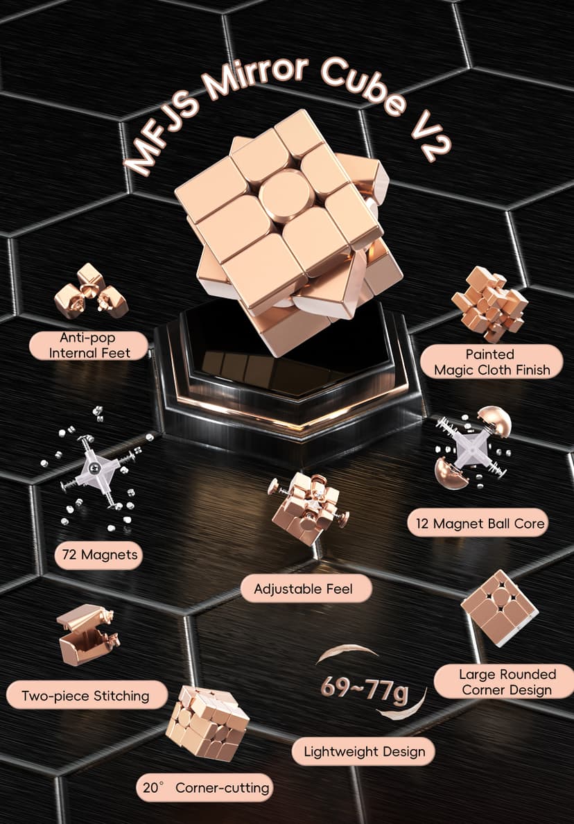 Cubing Classroom Mirror 3x3 V2 M Ball Core UV - Golden image 6