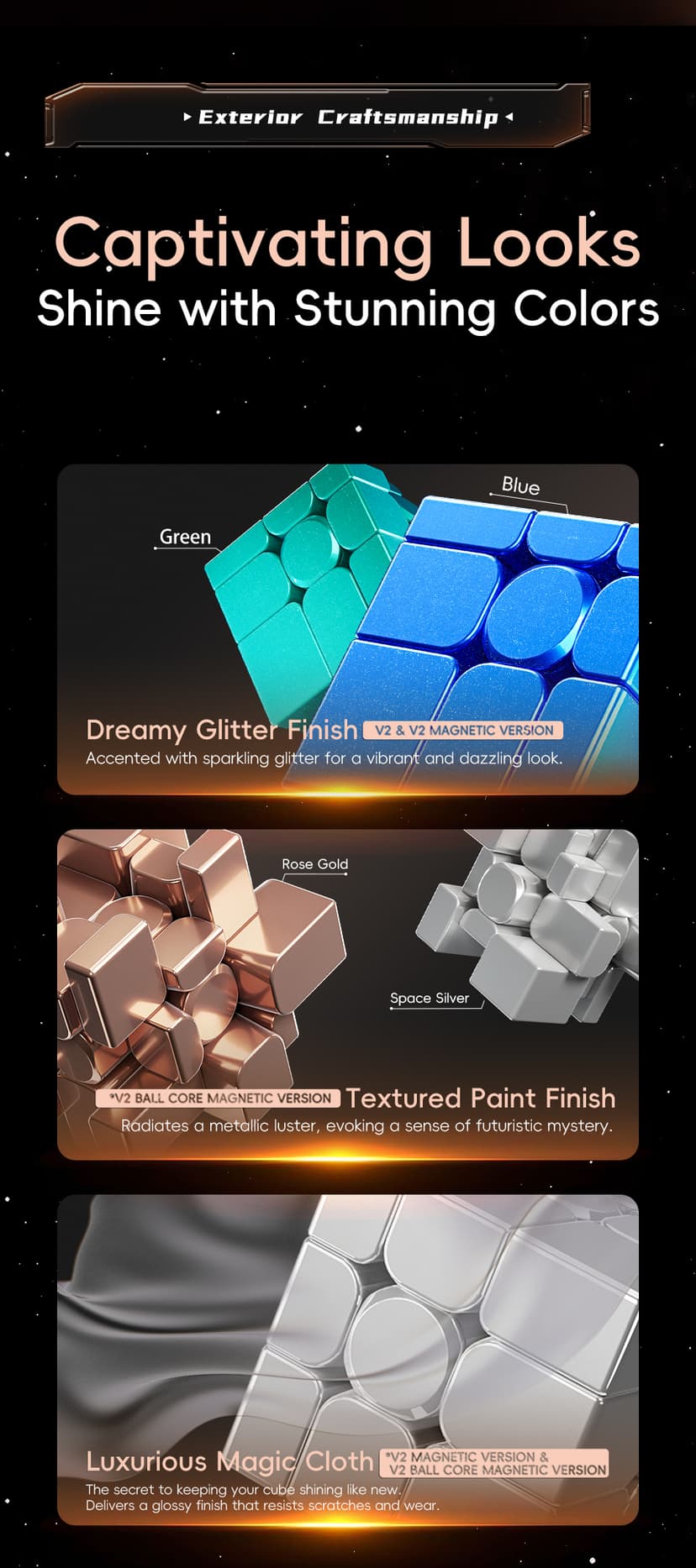 Cubing Classroom Mirror 3x3 V2 M Ball Core UV - Golden image 8