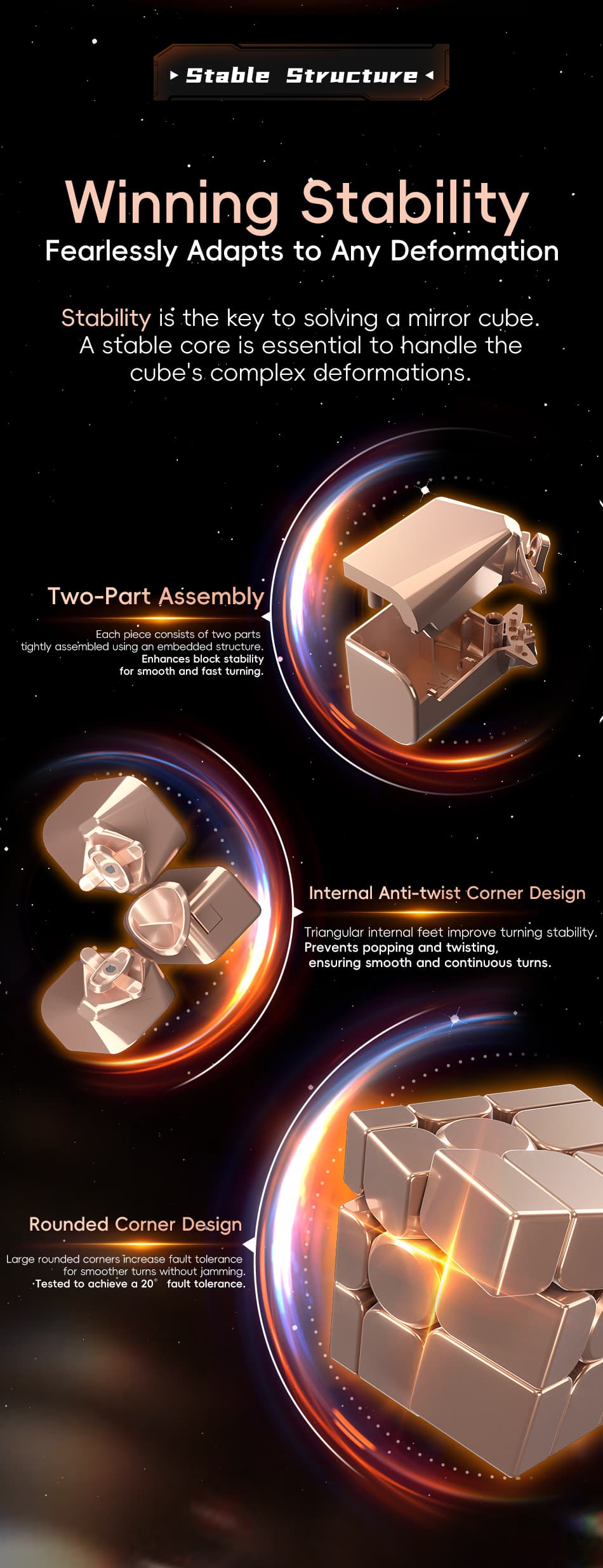 Cubing Classroom Mirror 3x3 V2 M Ball Core UV - Golden image 9