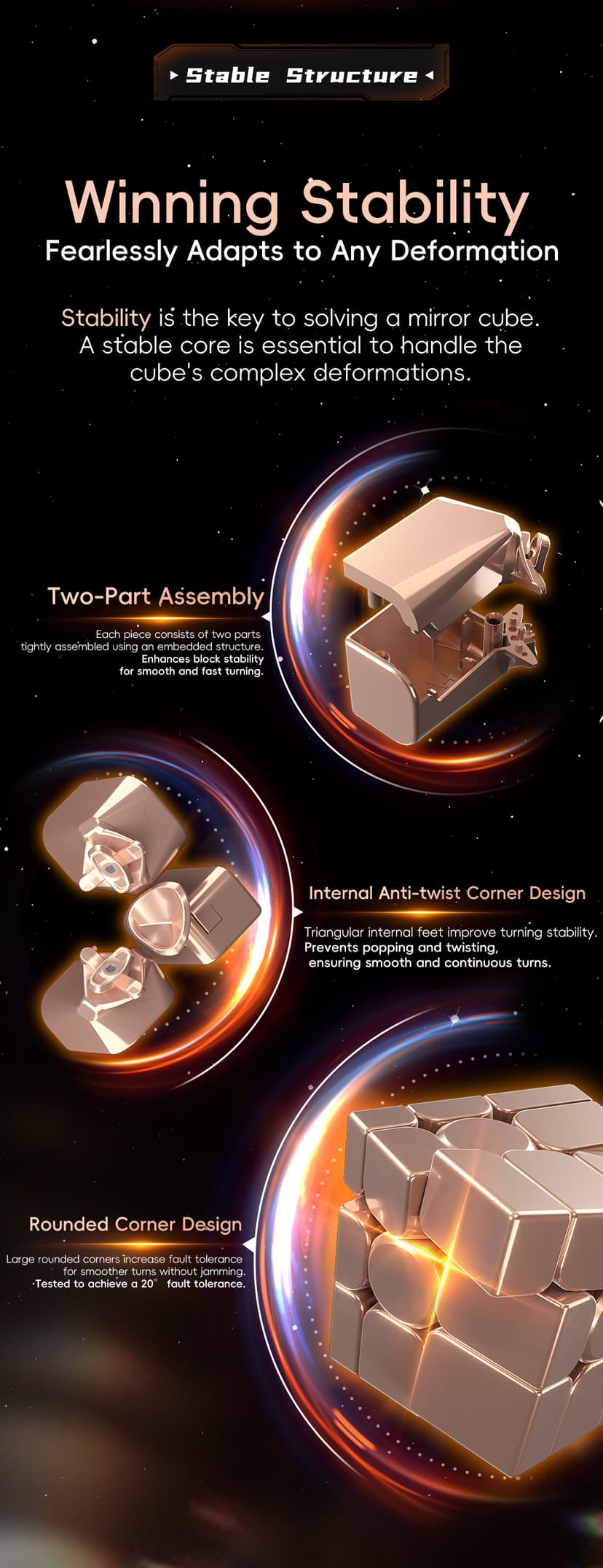 Cubing Classroom Mirror 3x3 V2 M Ball Core UV - Golden image 9