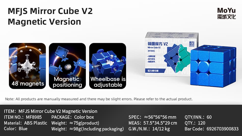 Cubing Classroom Mirror 3x3 V2 M UV - Blue image 3