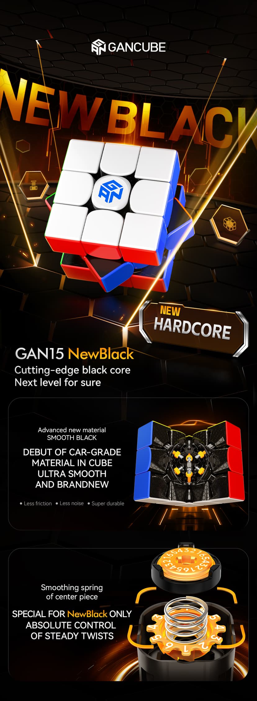 GAN 15 Maglev UV 3x3 - New Black image 5