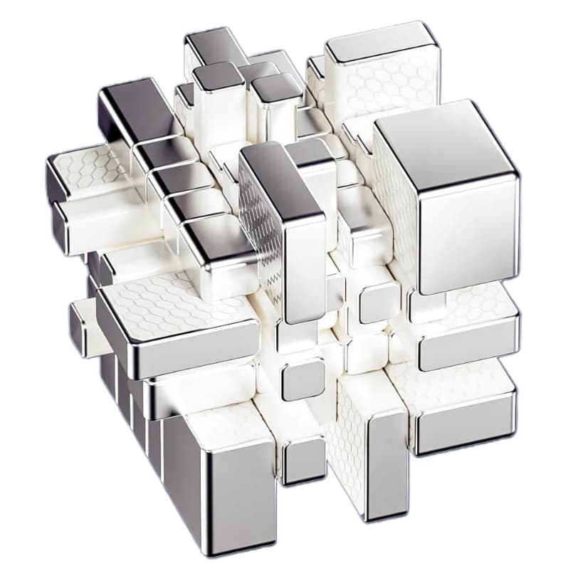 DianSheng Galaxy 5x5 Magnetic Mirror Cube - Silver image 3
