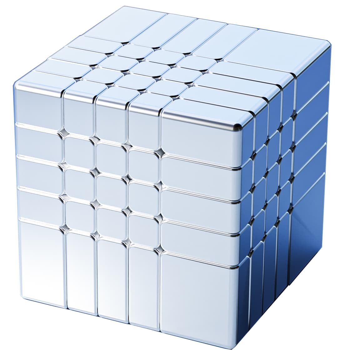 DianSheng Galaxy 5x5 Magnetic Mirror Cube - Silver image 1