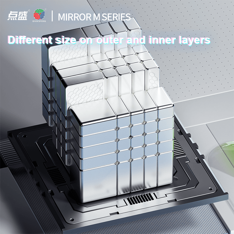 DianSheng Galaxy 5x5 Magnetic Mirror Cube - Silver image 7