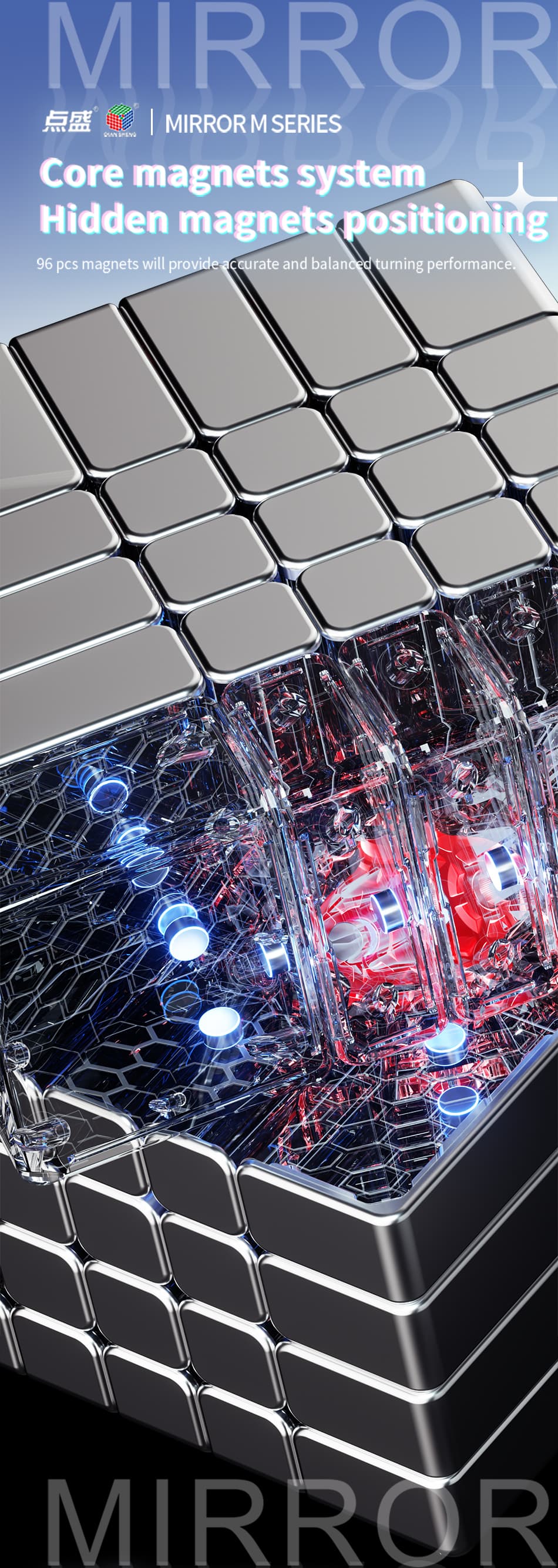 DianSheng Galaxy 5x5 Magnetic Mirror Cube - Silver image 13