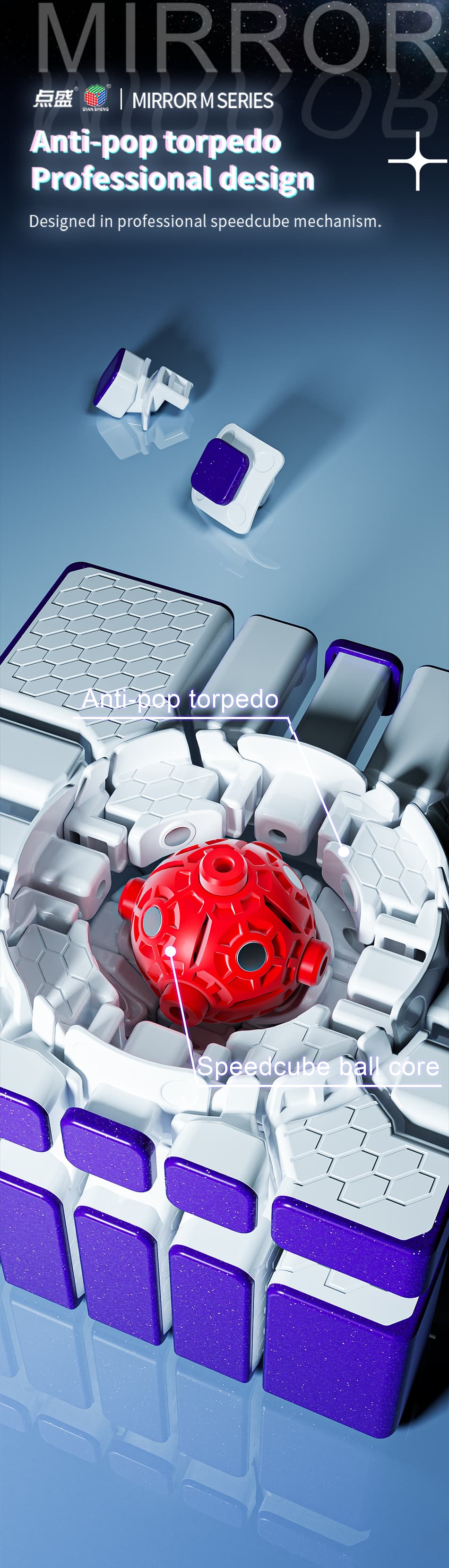 DianSheng Galaxy 5x5 Magnetic Mirror Cube - Silver image 15