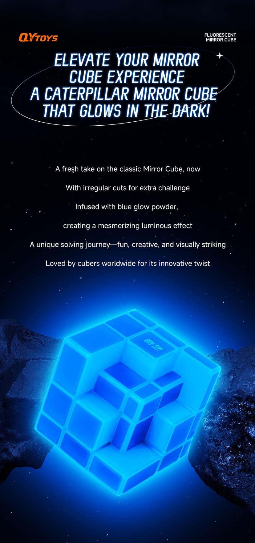 QiYi 3x3 Mirror Cube - Luminous Blue image 4