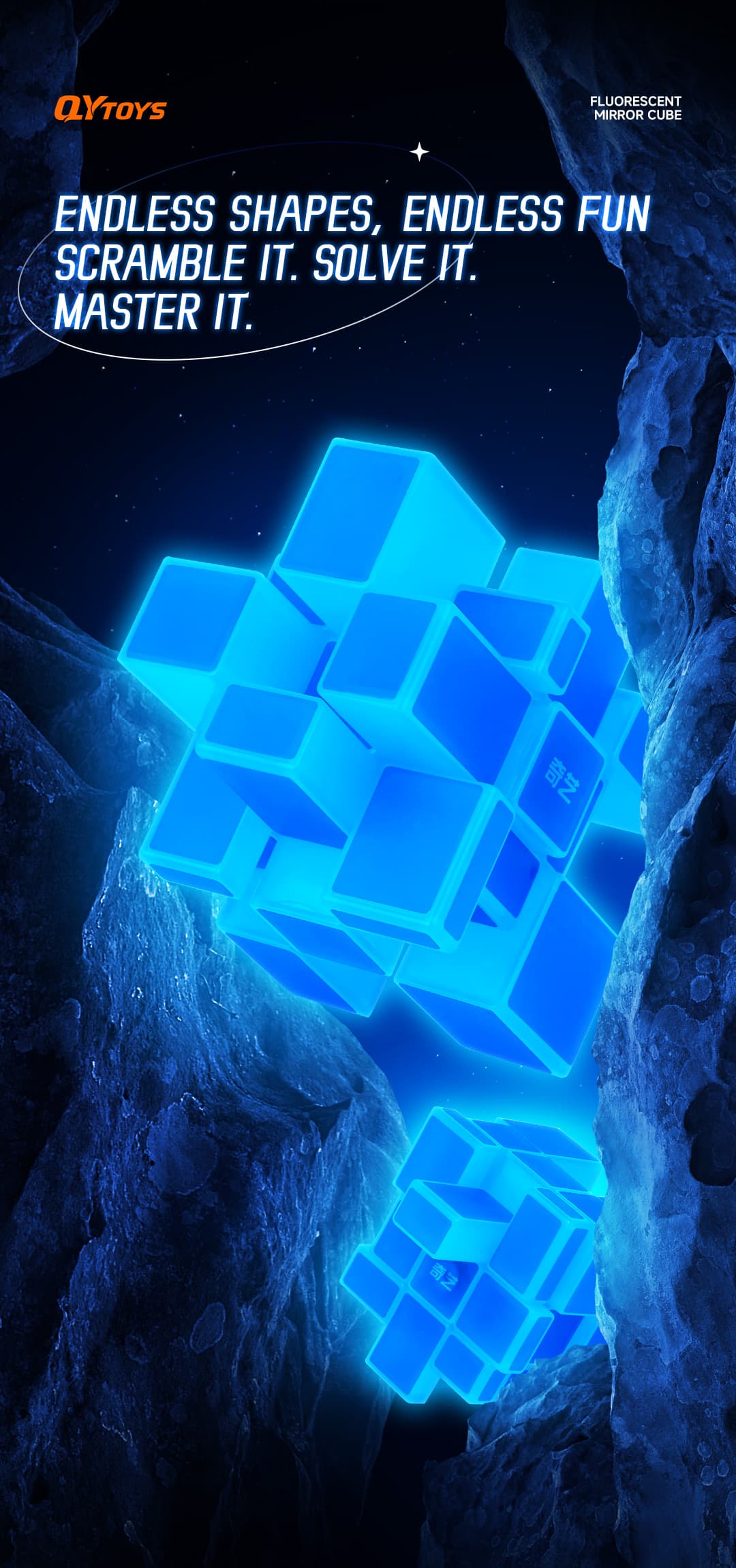 QiYi 3x3 Mirror Cube - Luminous Blue image 6