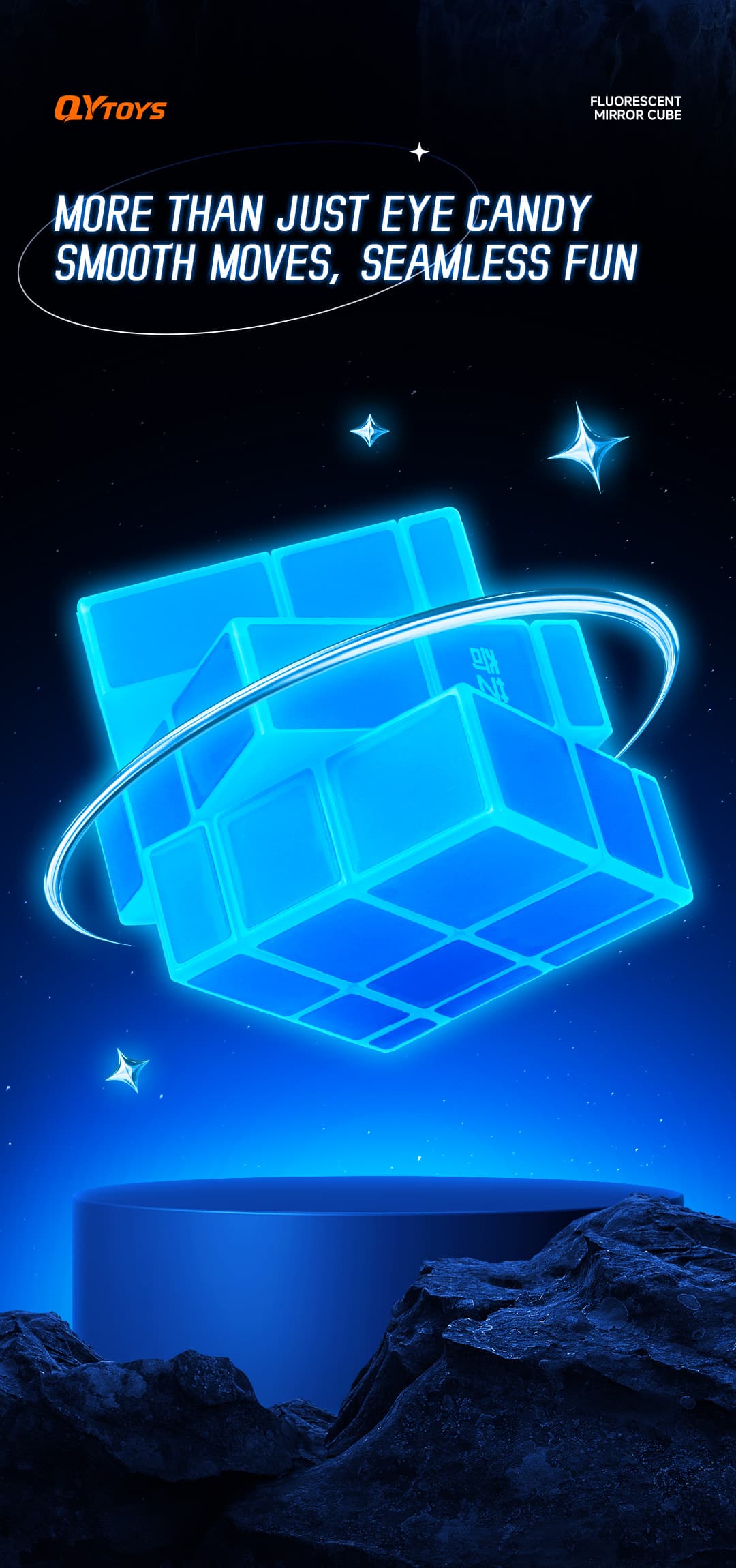 QiYi 3x3 Mirror Cube - Luminous Blue image 7