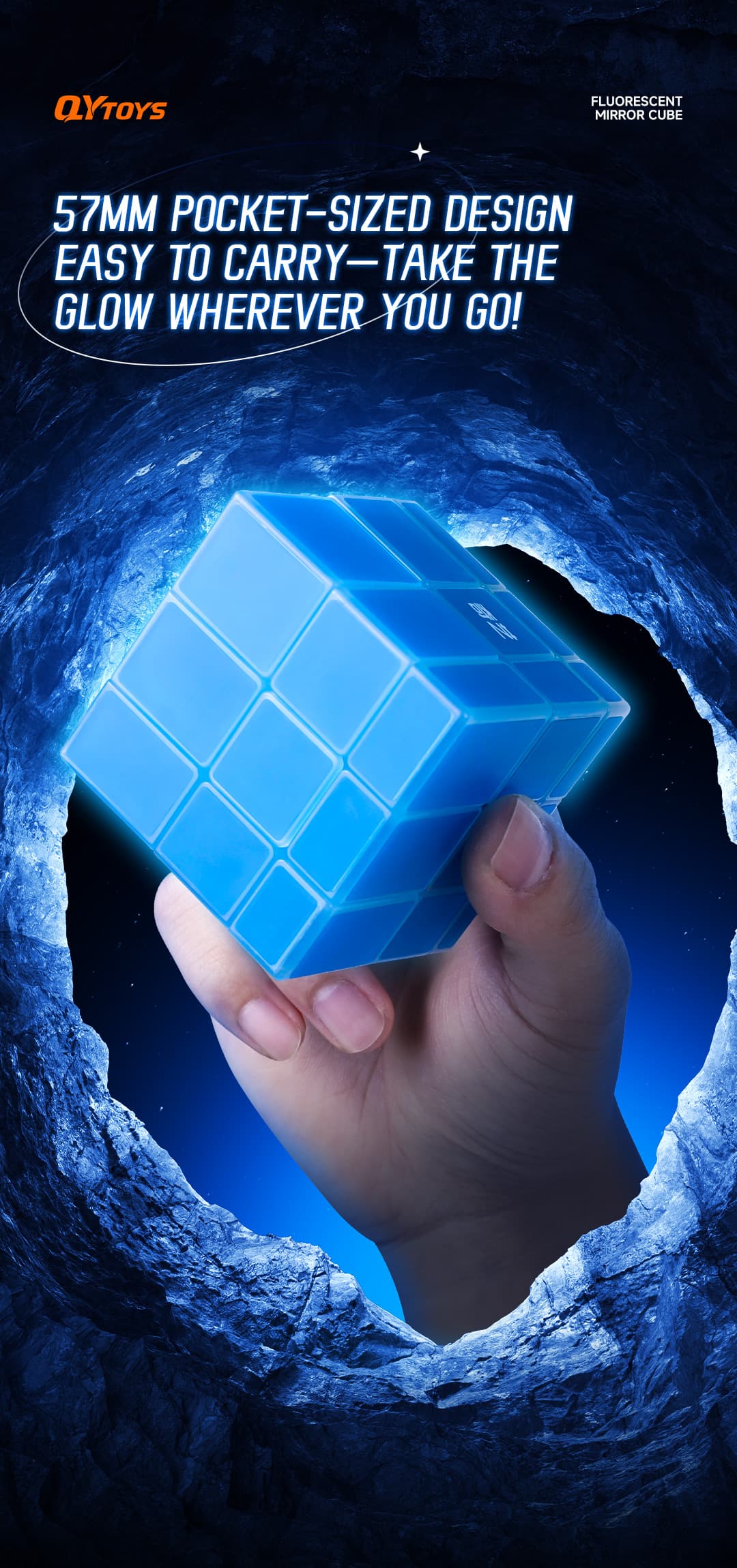 QiYi 3x3 Mirror Cube - Luminous Blue image 8