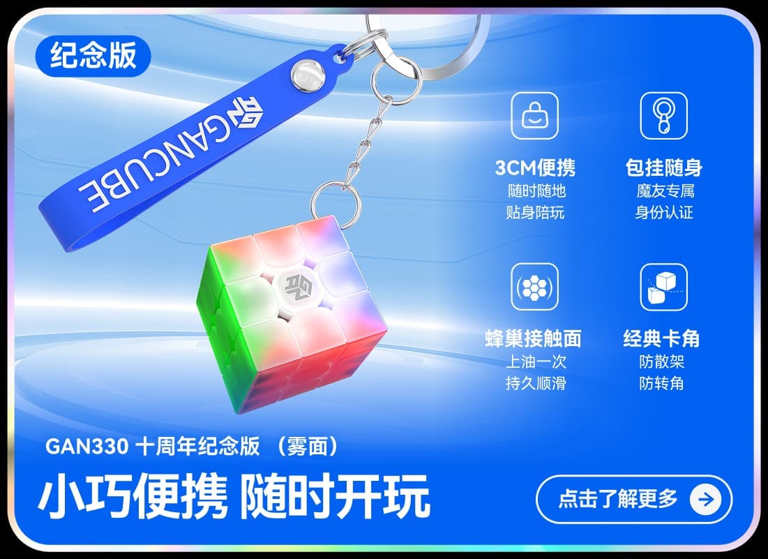 GAN 330 Keychain 10th Anniversary - Transparent image 3