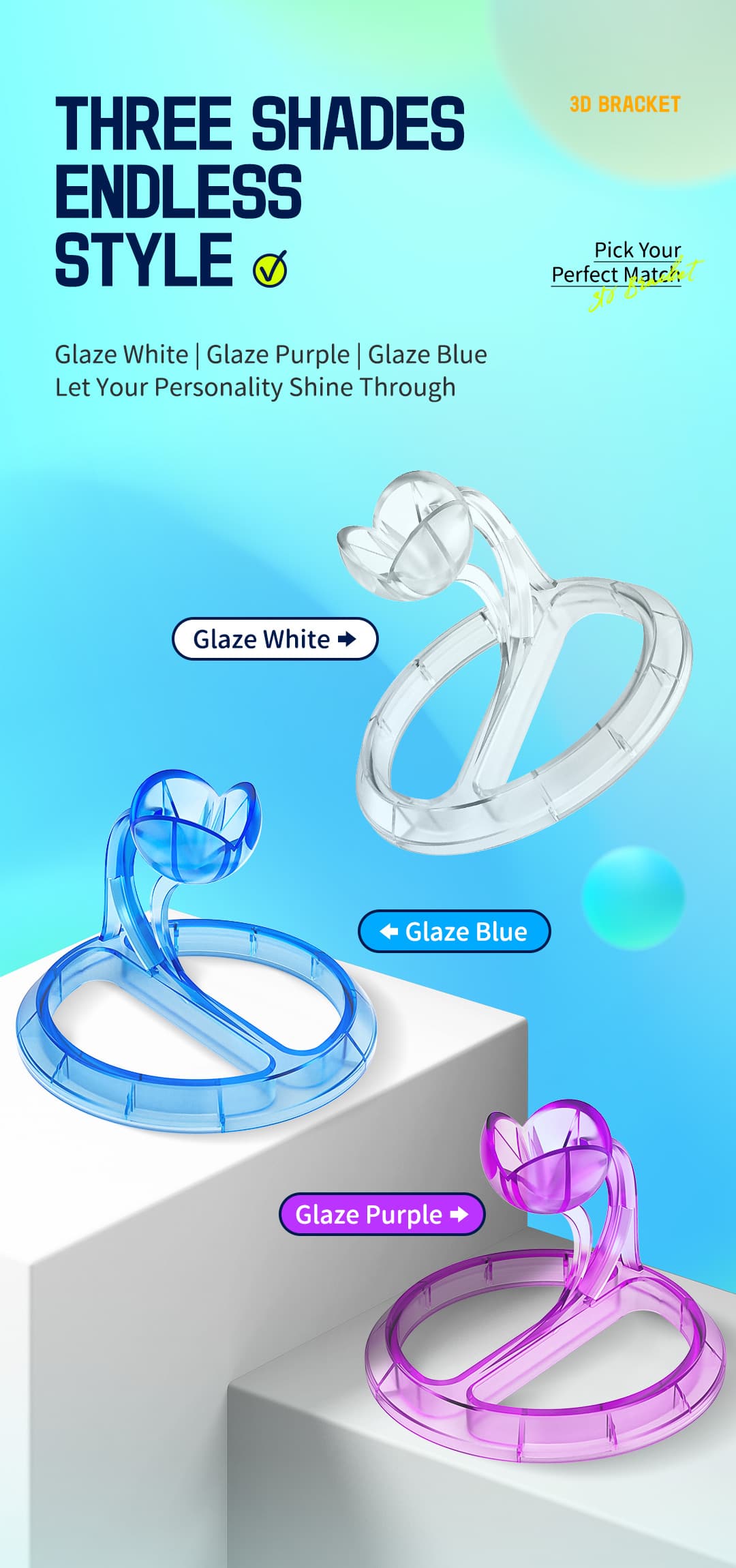 QiYi 3D Bracket - Trans.Purple image 9