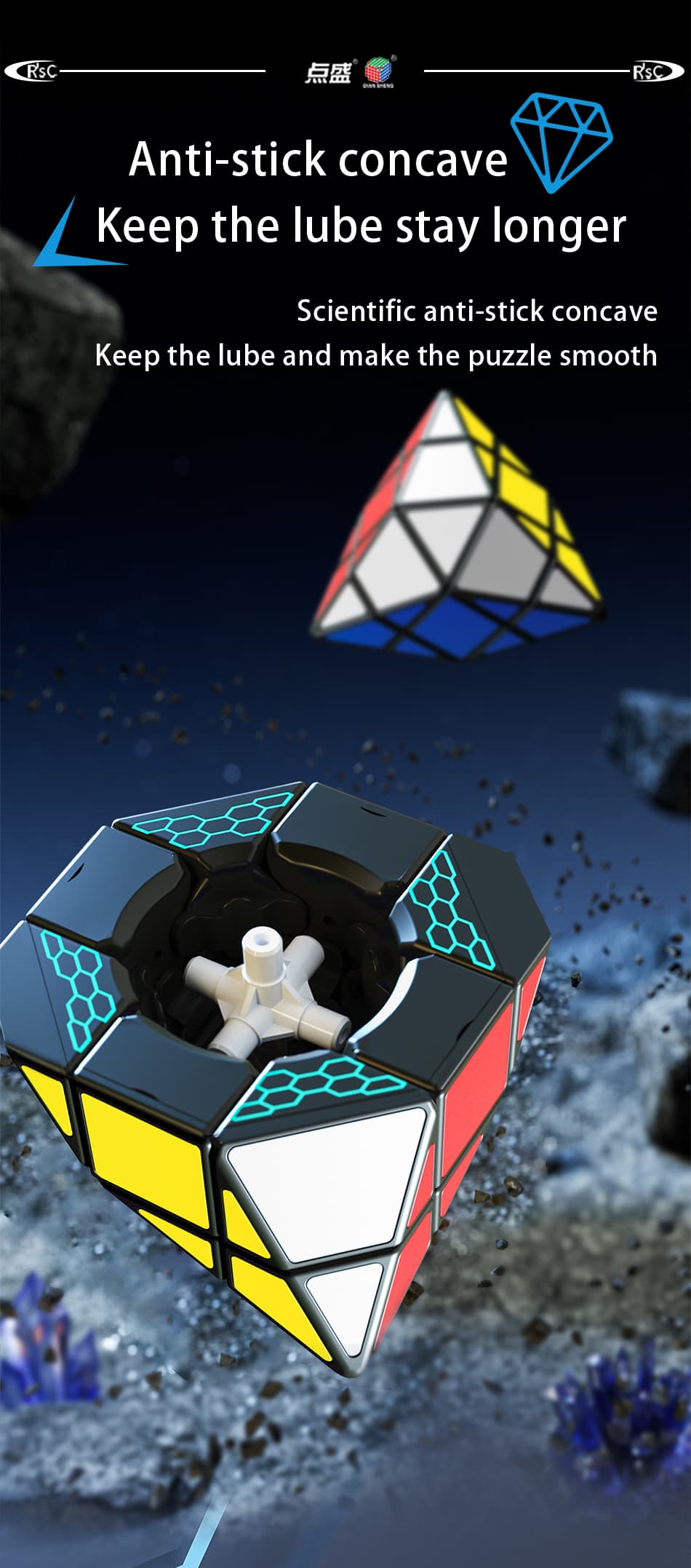 DianSheng 4-Corner Hexagonal Dipyramid - Black image 14