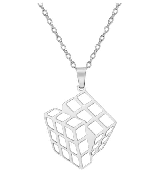 Cube Necklace - Silver Plated image 1