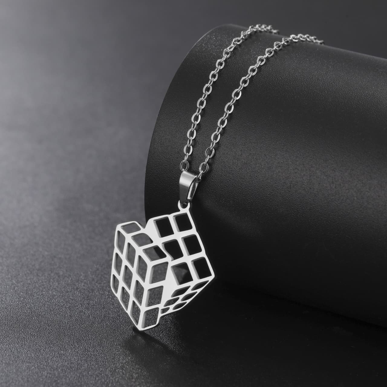Cube Necklace - Silver Plated image 4