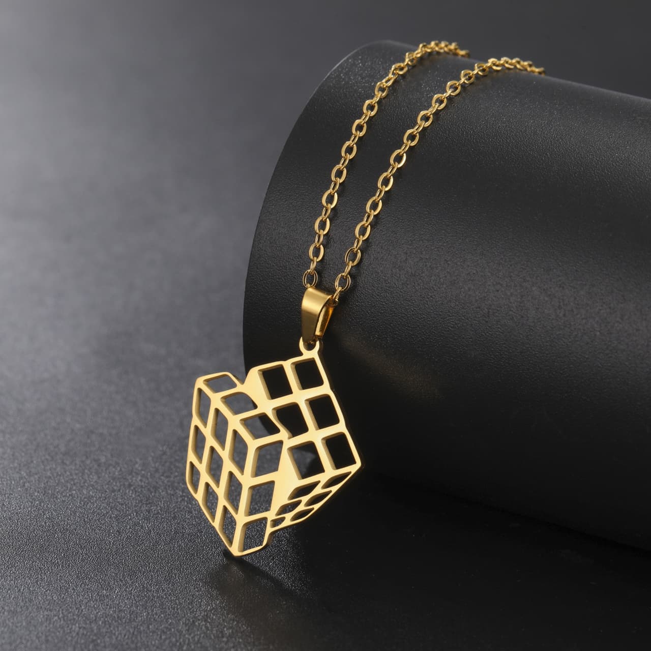 Cube Necklace - Gold Plated image 5