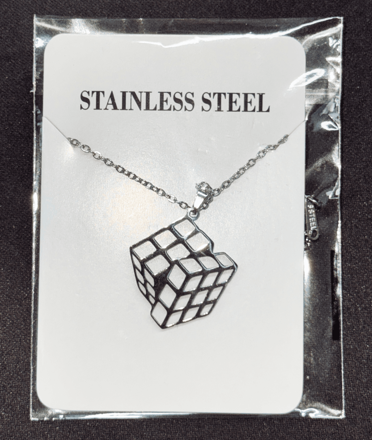 Cube Necklace - Silver Plated image 3