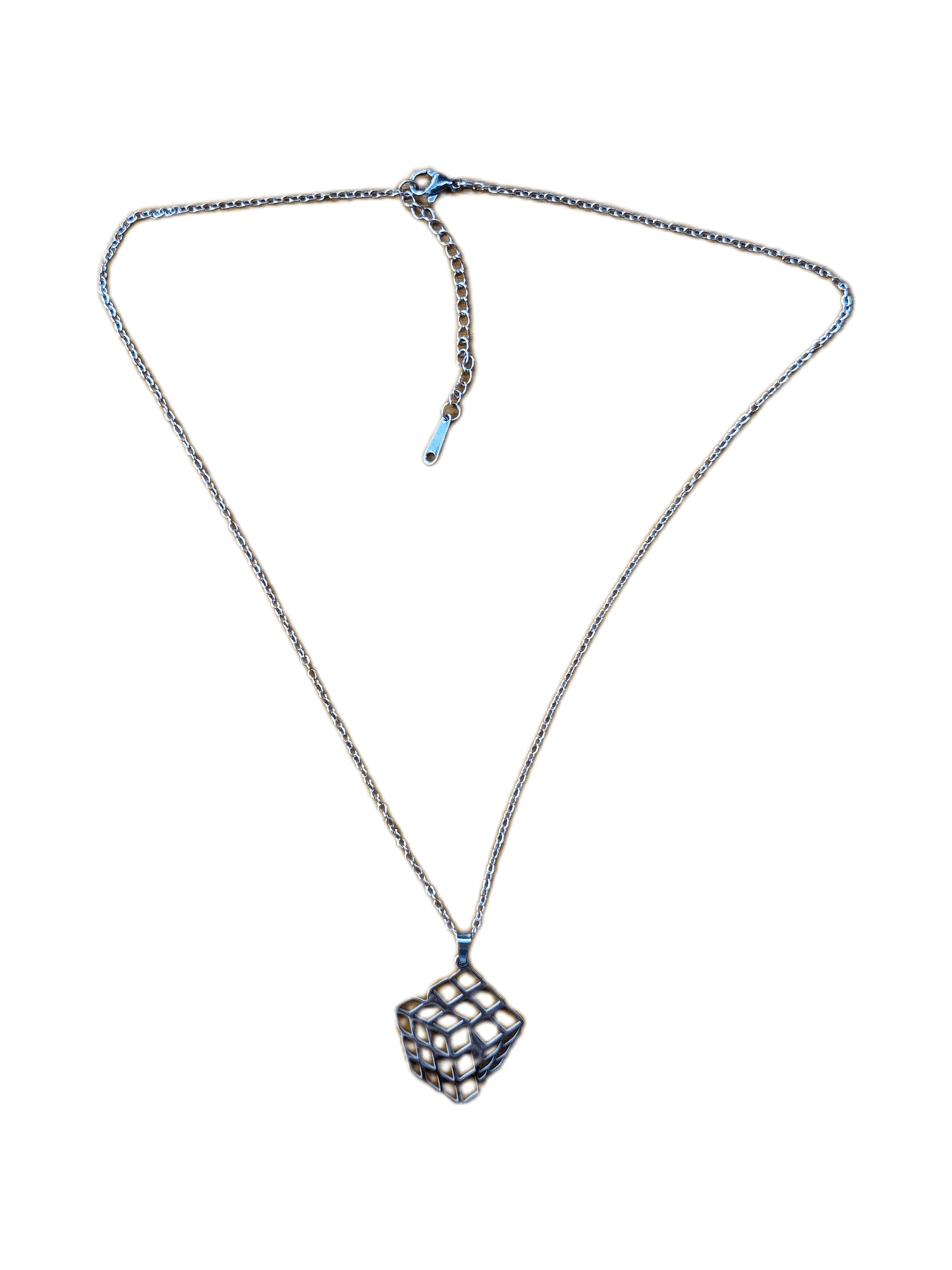 Cube Necklace - Silver Plated image 9