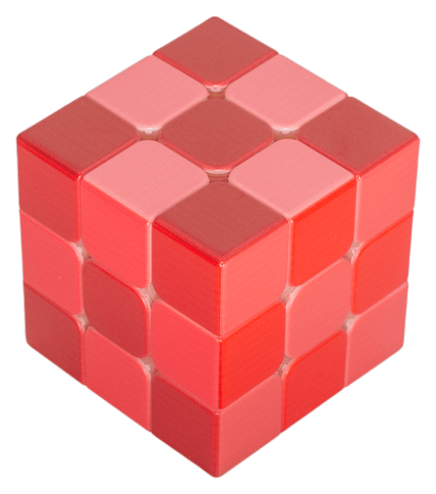 Calvin's Red Gradient 3x3x3 Cube - Stickerless image 1