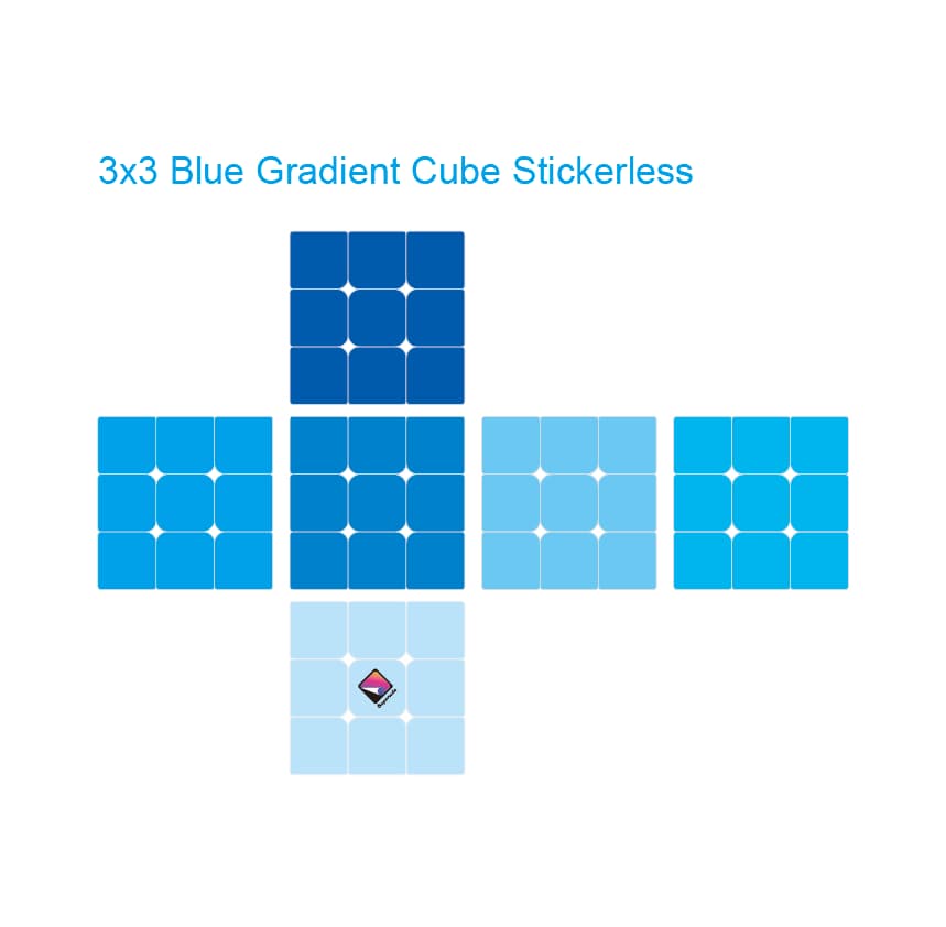Calvin's Blue Gradient 3x3x3 Cube - Stickerless image 2