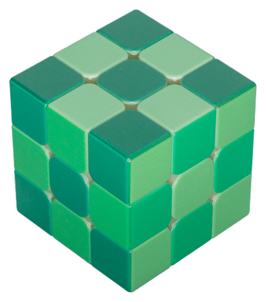 Calvin's Green Gradient 3x3x3 Cube - Stickerless image 1