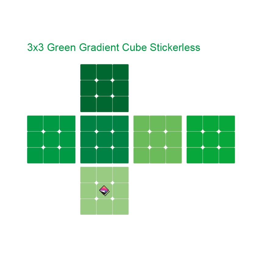Calvin's Green Gradient 3x3x3 Cube - Stickerless image 2