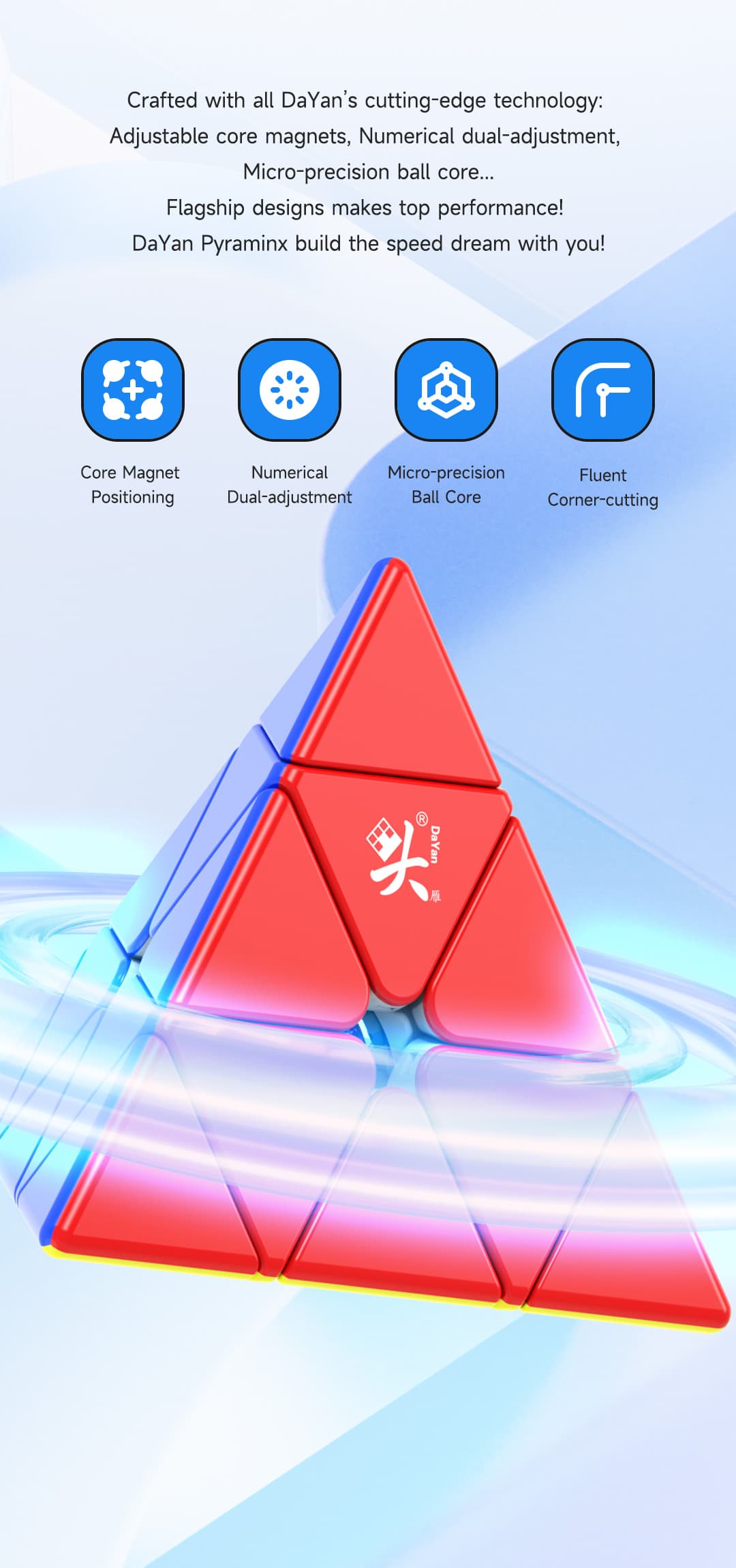 DaYan Pyraminx V3 Maglev UV - Stickerless image 6