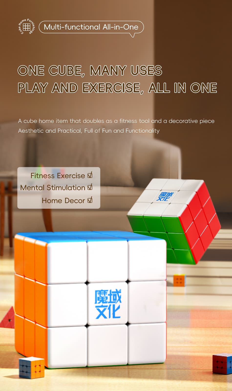 MoYu 18CM 3x3 Fitness Cube - Stickerless image 17