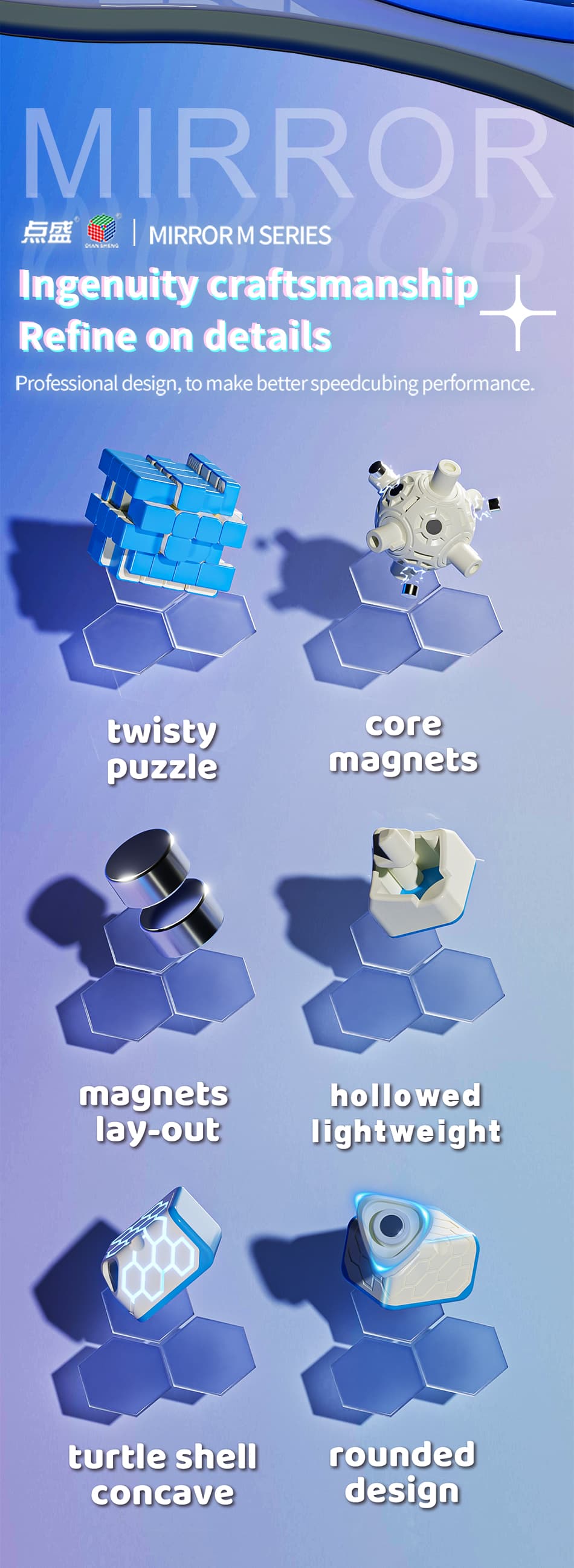 DianSheng Magnetic 4x4 Mirror Ball Core - Plating Green image 7