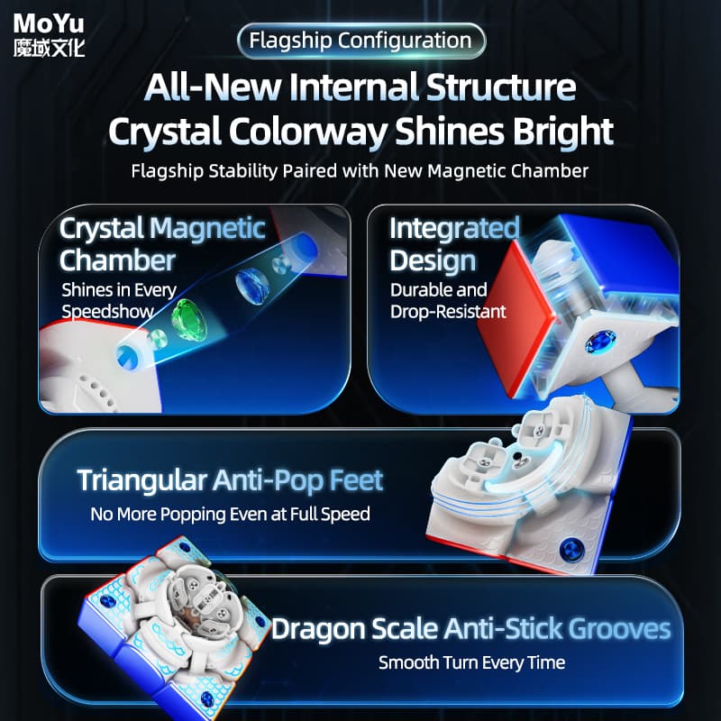 MoYu WeiLong V11 AI 3x3 Maglev Gyroscope UV - Stickerless image 10