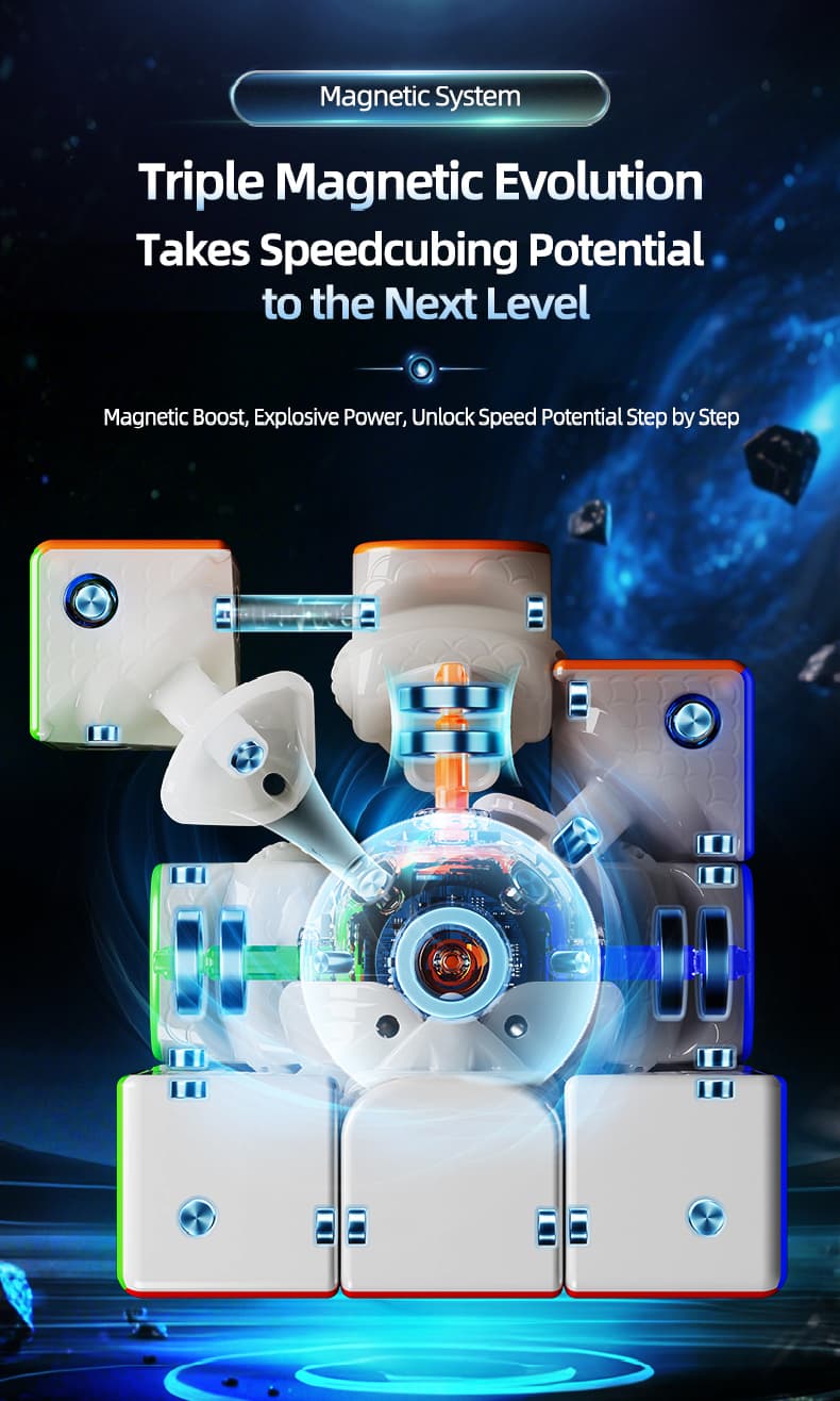 MoYu WeiLong V11 AI 3x3 Maglev Gyroscope UV - Stickerless image 17